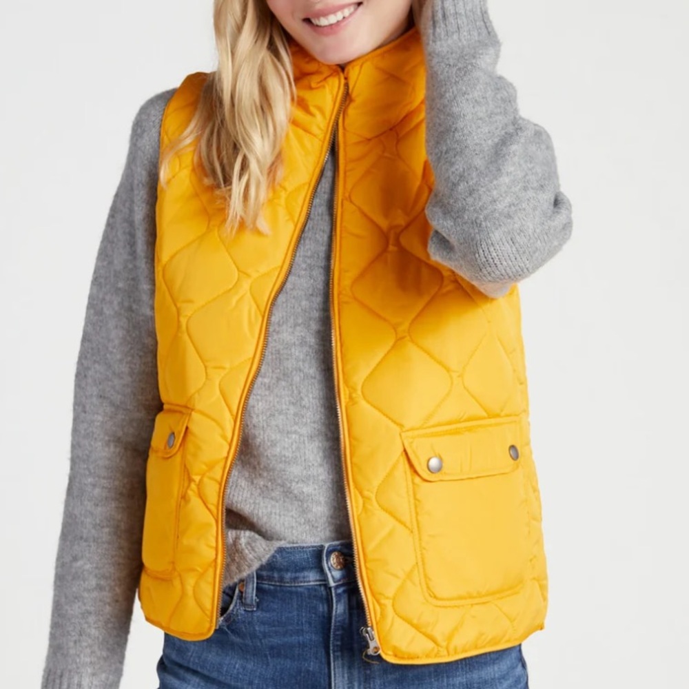 HERIZON golden yellow quilted vest - NWOT!